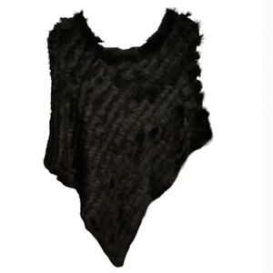 W.D.N.Y. Rabbit Furwool Poncho one size  NWOT